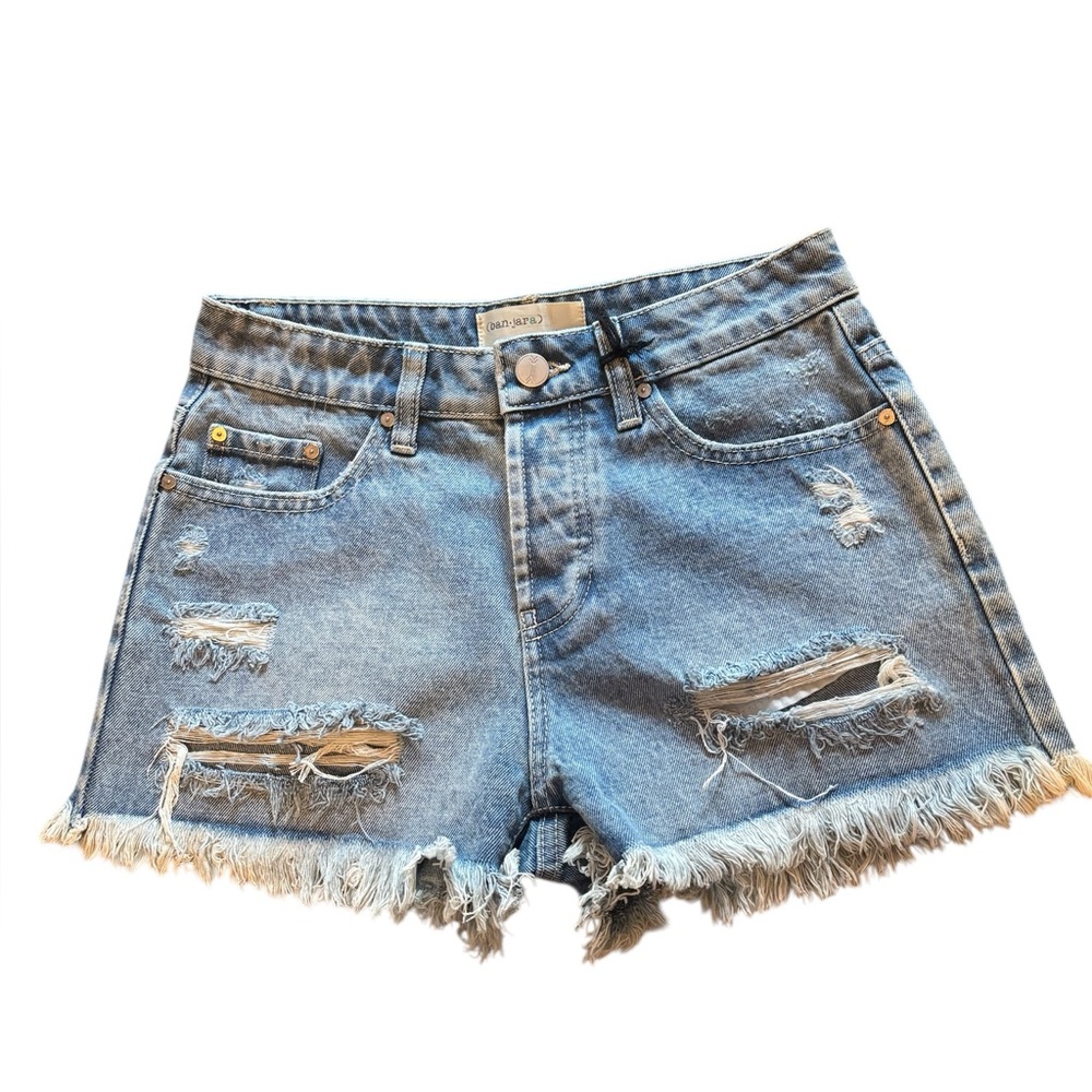 Banjara Blue Distressed Jean Shorts with Frayed Hem Size 3/25 new with tags